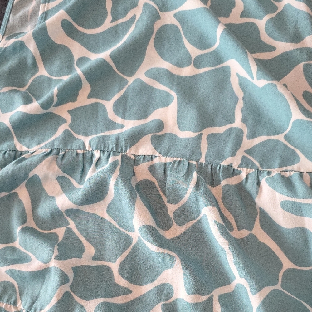 EUC Ces Femme Size Large Teal and White Maxi Dress - Picture 5 of 6